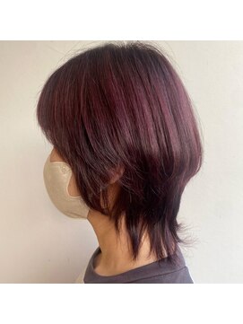 美容室 アイディー i-dee カシスレッド×ウルフ