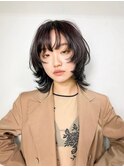 黒髪　ウルフ　ショート　ミディアム　ボブ