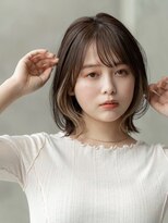 ケアリー 調布(Carelly)&nbsp;大人かわいい前髪セシルカットココアブラウンフリンジウェーブ