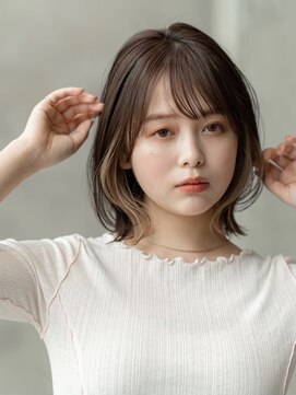 ケアリー 調布(Carelly) 大人かわいい前髪セシルカットココアブラウンフリンジウェーブ