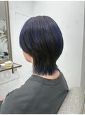 ネイビーカラー×くびれヘア