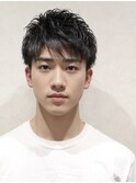 爽やかメンズ☆無造作ツーブロックマッシュナチュラル黒髪