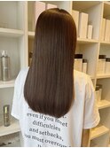 マロンベージュ/切りっぱなしロング