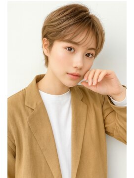 アース 栄店(HAIR&MAKE EARTH) メンズ/韓国カルマショート/センターパート/ブラウン