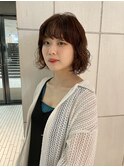 ブラウンボブパーマ