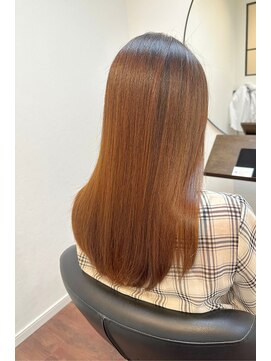 大人透明感ロング×明るい白髪染め