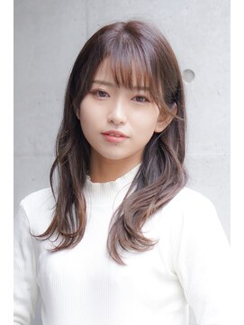 クシュ 本川越店(kusyu...) ミディアムレイヤーカットダークアッシュ大人ガーリーウルフボブ