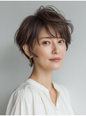 大人ガーリー/ダークアッシュ/似合わせカット/川西池田