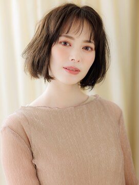 カバーヘア ブリス 大宮西口(COVER HAIR bliss) ダークアッシュ/オン眉/ゆるふわボブ/小顔ボブ/顎ラインボブe