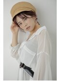 ラベンダーピンク×麦わら帽子×玉ねぎアレンジ　30代40代50代