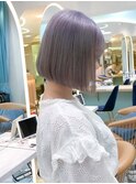 Lond表参道【伊杏】ホワイトラベンダー 王道顎ラインボブ