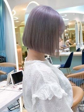 ロンド 表参道店(Lond) Lond表参道【伊杏】ホワイトラベンダー 王道顎ラインボブ