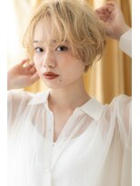 カバーヘア ブリス 戸田公園西口店(COVER HAIR bliss) 金髪ハイトーンくせ毛ショートボブTb2戸田公園20代30代40代!