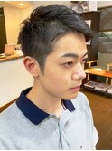 20代30代40代メンズビジネスツーブロックアッシュブラック