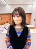 パーマ　ロブ　ミディアムパーマ　ボブパーマ　パーマ　前髪