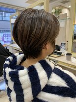アッシュ 仙川店(Ash)&nbsp;50代　丸みショート　白髪ぼかし　イルミナカラー　ショートボブ