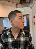 MEN'S HAIRウルフアッシュブラックカルマパーマベリーショート