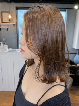 ヒョンミョン ライズバイレボ 取手店(hyon myon/RISE by REVO) レイヤーカット/デザインカラー/オリーブベージュ[取手/取手駅]