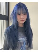 ブルーカラー、顔周りレイヤー