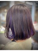 ラベンダーアッシュパープルインナーカラーな個性派ちゃん
