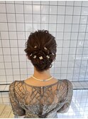 アップスタイル　アップアレンジ　まとめ髪　結婚式セット　