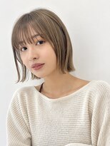 ライフ 湘南台(Life)&nbsp;透明感ベージュ×切りっぱなしミニボブ