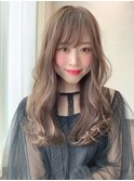 セピアグレージュ×セミロング