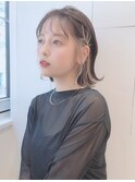 インナーカラー/イヤリングカラー/切りっぱなしボブ