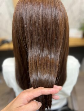 ヘアーカルチャー 小倉台店 HAIR CULTURE セミロングストレート髪質改善カラー艶髪オレンジブラウン