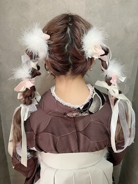フェリーチェ(Felice) 卒業式ヘア　袴ヘア　ツインヘア　ツイン編みおろし
