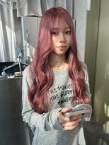 リラス 博多(rilas)&nbsp;ピンクカラー　ハイトーン　ワイドバング　暖色カラー