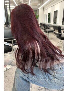 ランズ(LANDS) カシスピンク レイヤーカット 【韓国ヘア 大阪 梅田】