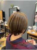 丸みショート［イメチェン/外ハネボブ/ワイドバング］長野歌穂