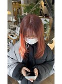 オレンジブラウンカラーと顔まわりレイヤー