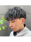 無造作スパイラルパーマ波巻きスパイラル刈り上げマッシュ