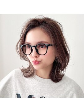 モンド ヘアクリエーション 和田店(monde hair creation) 【monde】ヘーゼルブラウンカラー×ふんわり外ハネボブ