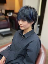 ハピネス 王寺店(Happiness)&nbsp;メンズライク マレットウルフ 中性ウルフ ブルーブラック 王寺