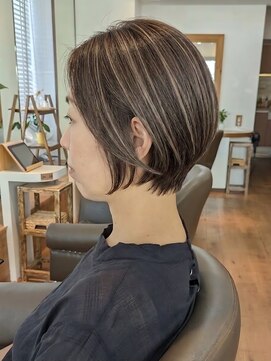 ヘアスタジオルース(HAIR STUDIO LUZ) 【極細ハイライト】40代50代60代大人ボブ/白髪ぼかしハイライト