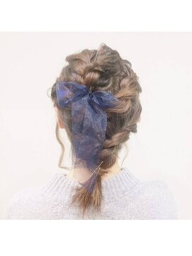 ヘアーサロン リノ(Hair salon LiNO) ロープ編み＋リボン