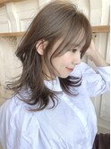 韓国っぽおくれ毛ヘア（前髪大人かわいいココアブラウン）