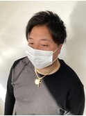 黒髪×アップバング