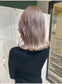 saraju ヒラノ　ホワイトベージュ　切りっぱなしミディアム