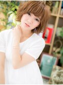 こなれ無造作カールことりベージュ大人ボブc5川口20代30代40代