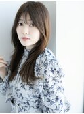 切りっぱなしボブ/エアリーロング/美髪/ピンクブラウン/郡山
