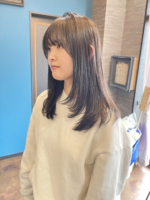 bangs perm _ layer cut