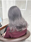 シルバーグレージュ/髪質改善/ダブルカラー/ケアブリーチ/20代