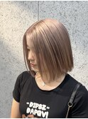 ミルクティーベージュ/ミディアムボブ【野上翔平】
