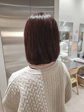 オーガニック リブ 川越(organic+live) 20代30代透明感暗髪アッシュブルーグレージュ丸みボブ