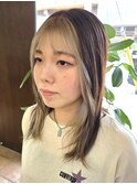 フェイスフレーミング/ グレージュ/ナチュラルロング