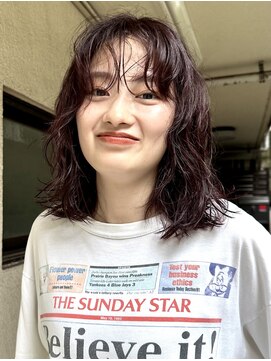 ナループロアオハナ(Nalu pu loa ohana) ミディアムパーマニュアンスパーマゆるめパーマウェーブパーマ